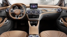 Mercedes-Benz GLA-class, Мерседес ГЛА класса, интерьер, торпеда, руль, приборная панель